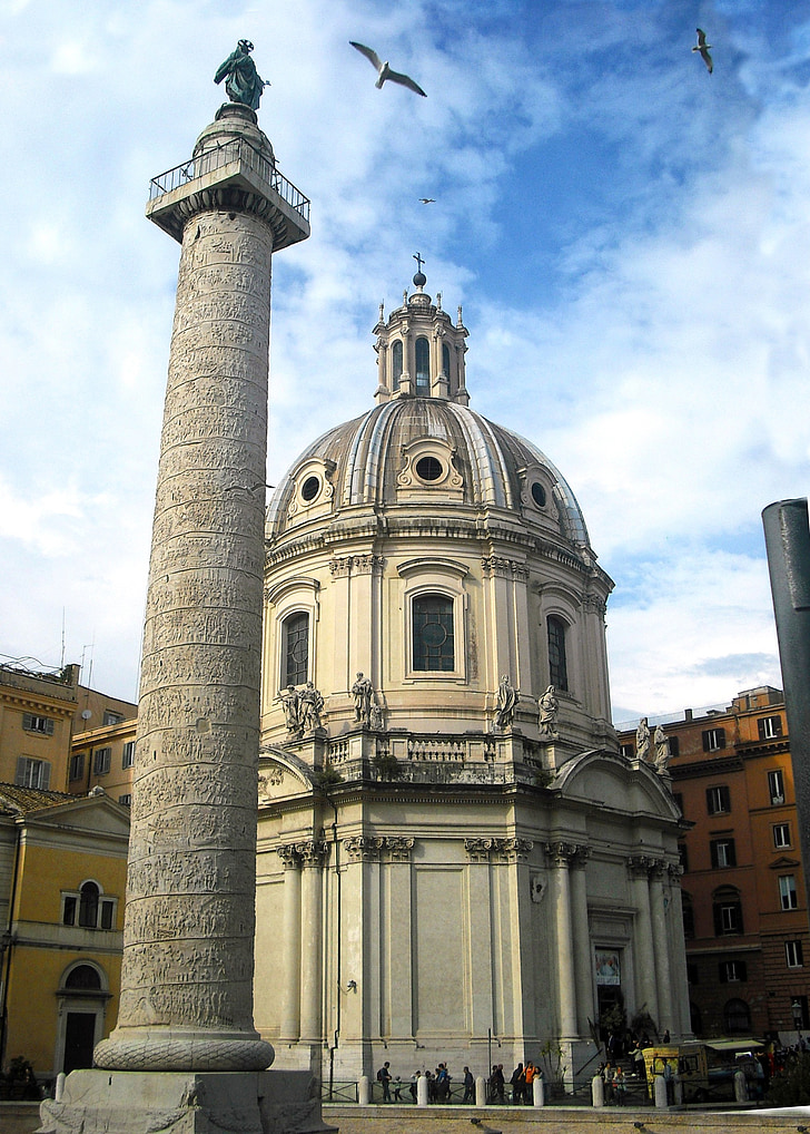 Via dei fori imperiali, Roma, Italia, Europa, Romano, architettura, colonna