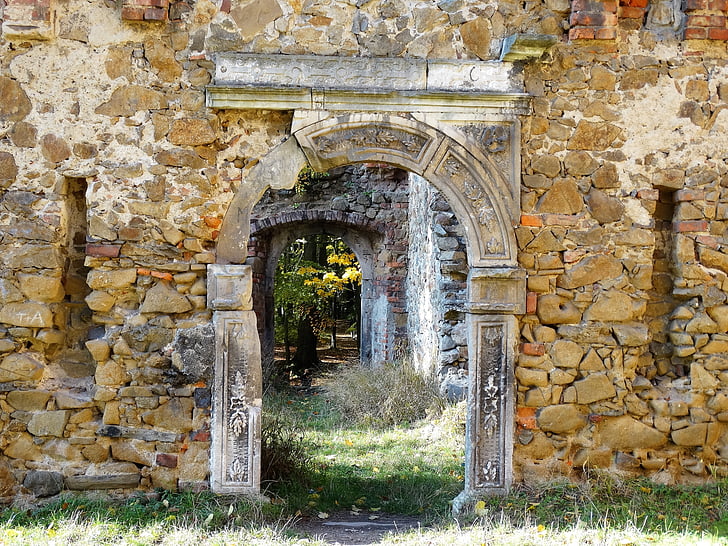 Pomnik, ruiny, Polska, stary książę, Architektura, Portal, Piaskowiec