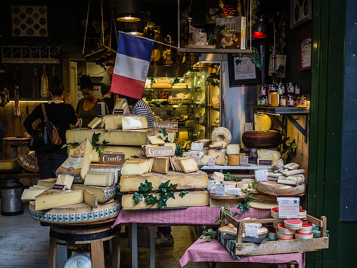 assorted, french, cheeses, top, tables, business, cheese