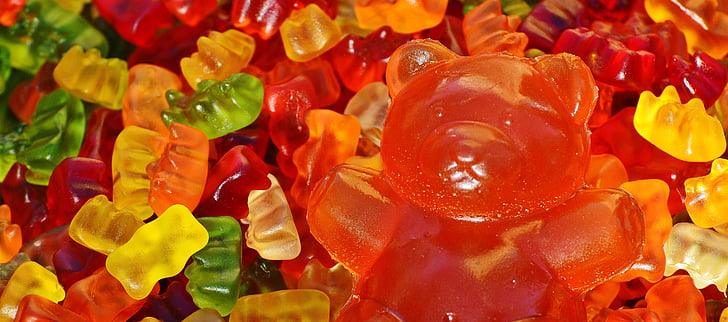 obrie gumy medveď, gummibär, gummibärchen, ovocie ďasná, medveď, chutné, Farba