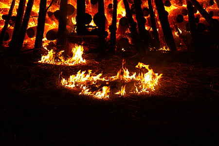 gaisro apylinkėse, simbolika, simbolis, Karšta, dega, gaisro, karščio