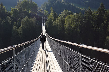 Suiza, puente, Puente de la suspensión, Puente de cuerda, montaña, Turismo, Suiza