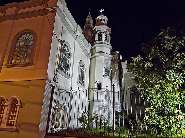 Десапарадос, Коста-Рика, Кафедральный собор, Церковь, ночь, Вечер, Религия