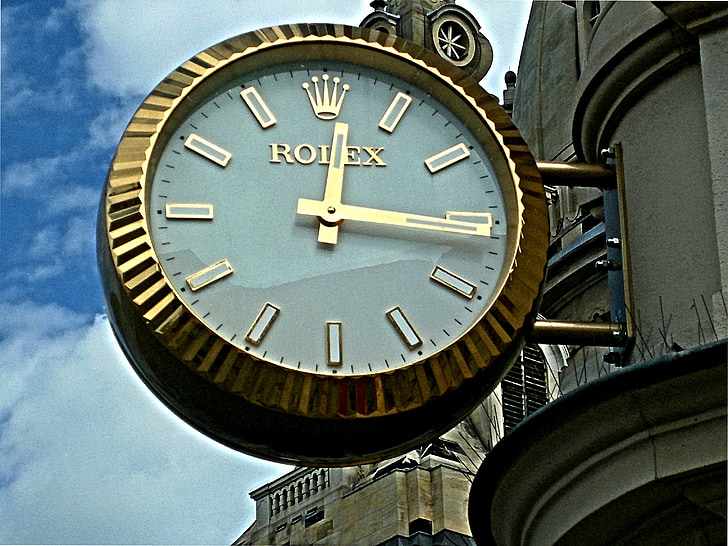 hodiny, Rolex, město, Drážďany, Sasko