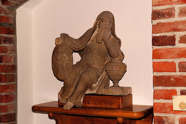 Knight, statuen, stein, dekorasjon, figur