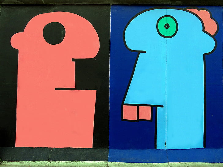 grafiti, dinding, artistik, warna, seni jalanan, Berlin