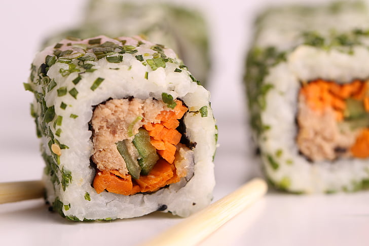 sushi, fish, japan, food and drink, healthy eating, japanese food, close-up