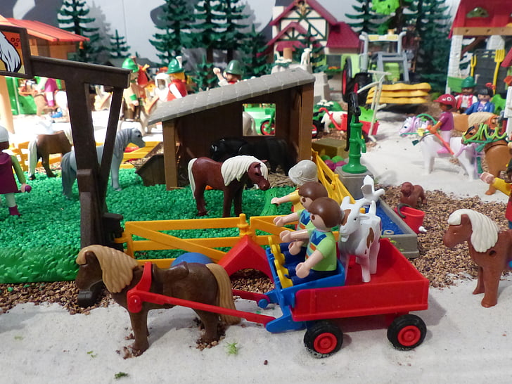 Playmobil, näitus, mänguasjad, arvud, hobune
