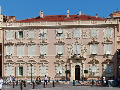 Domov, budova, zdobené, fasáda, štukové, Monaco, Palace