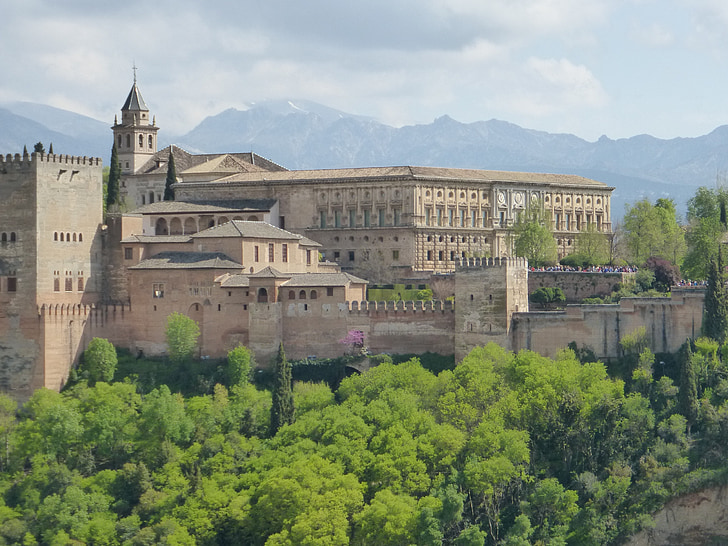 Španělsko, Granada, Alhambra, vesnice, město, staré, historické