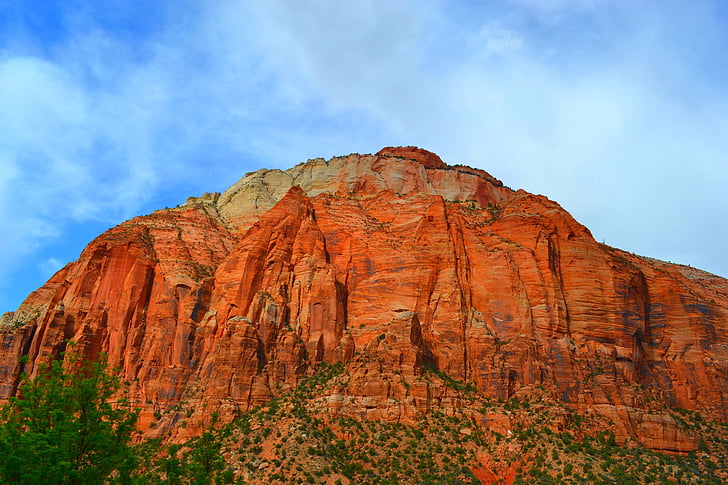 rahvuspark, Canyon, Zion national park, punane, kivine, mäed, suvel