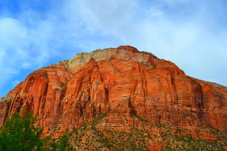 kansallispuisto, Canyon, Zionin kansallispuisto, punainen, kivinen, vuoret, kesällä