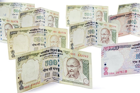 пари, moneycity, 500, рупии, бележки, парични средства, доход