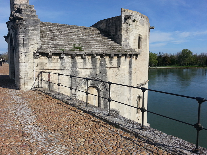 Avignon, Jembatan, bangunan tua, antik, Sungai