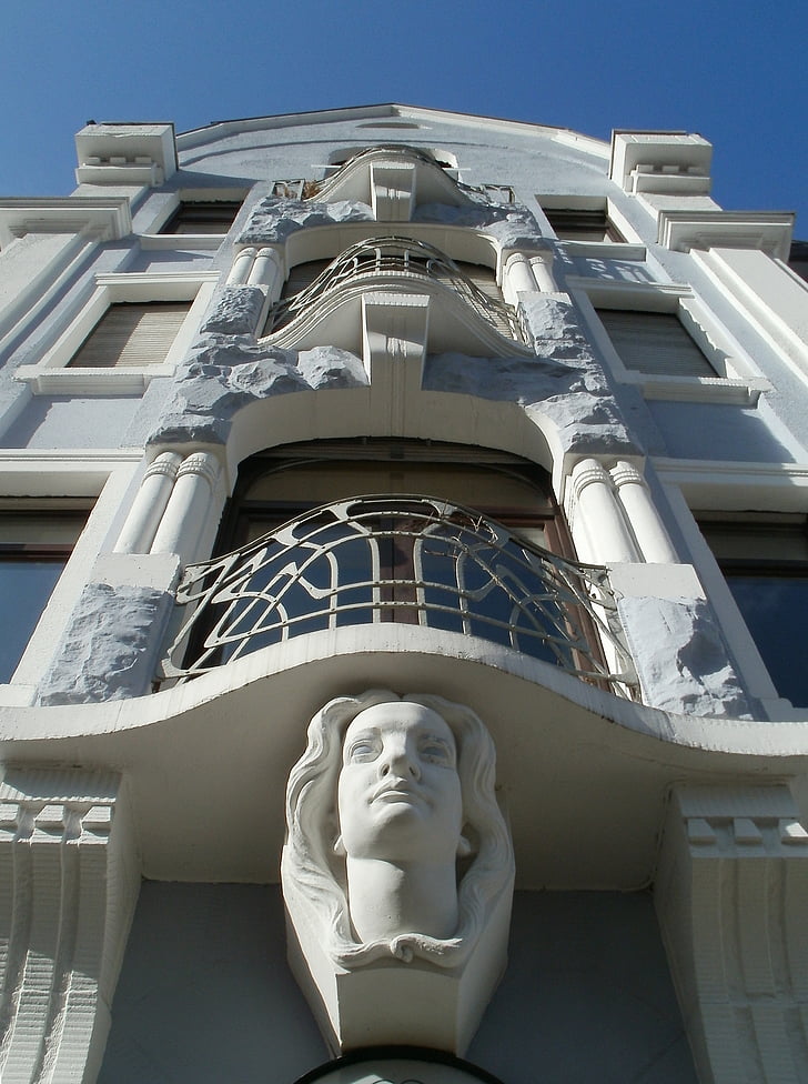 Mainzer straße, Saarbruecken, art nouveau, balkong, reliefer, Sankt johann, byggnad
