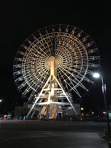 prižgati, nočni pogled, panoramsko kolo Wiener Riesenrad, noč
