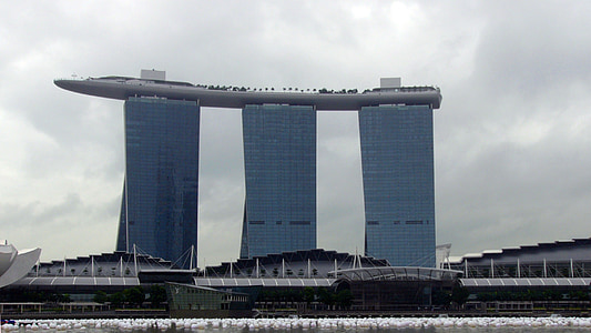 Hotel, edificio, futurista, arquitectura, Arenas de la bahía del Marina, hotel de lujo, Singapur