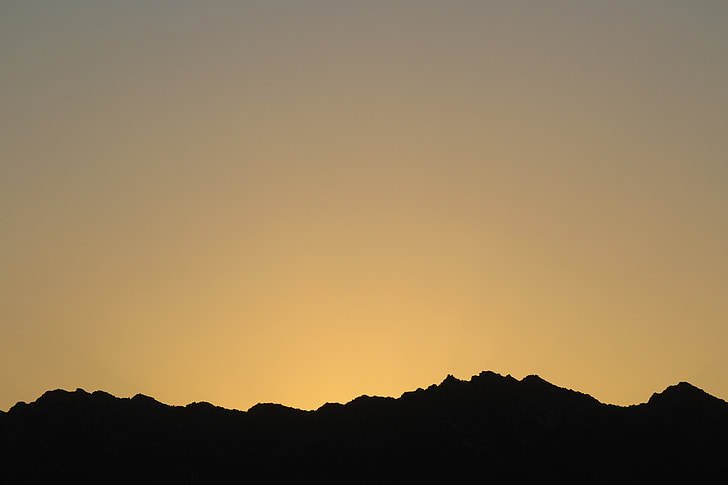 Ridge, silueta, montaña, naturaleza, roca, puesta de sol, rango