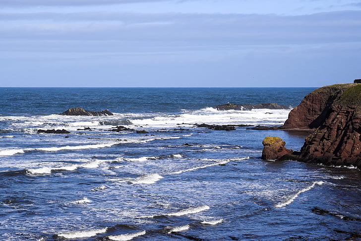 Sea, Rocks, aallot, Surf, Luonto, taivas, vesi
