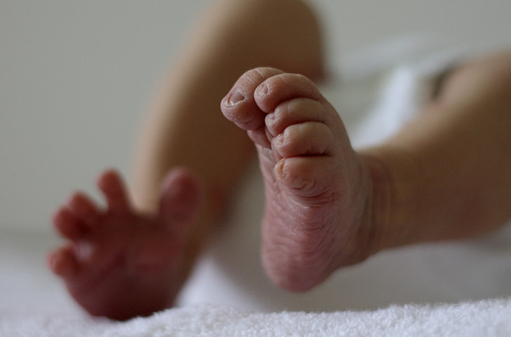 bàn chân, Tái sanh, em bé, Mười, trẻ sơ sinh, sống mới, đôi chân em bé