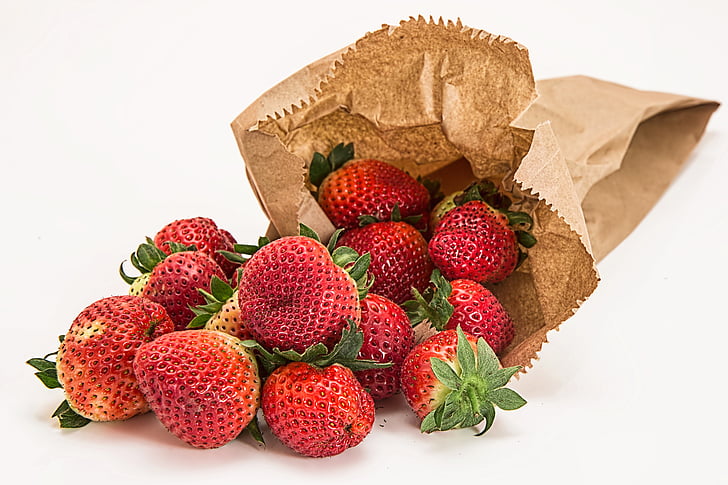 maasikad, värsked puuviljad, magustoit, punane, terve, Dieet, marja