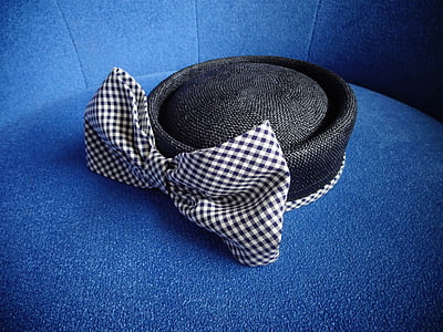 toque, klobuk, kokarda, moda, oblačila, modra, elegance