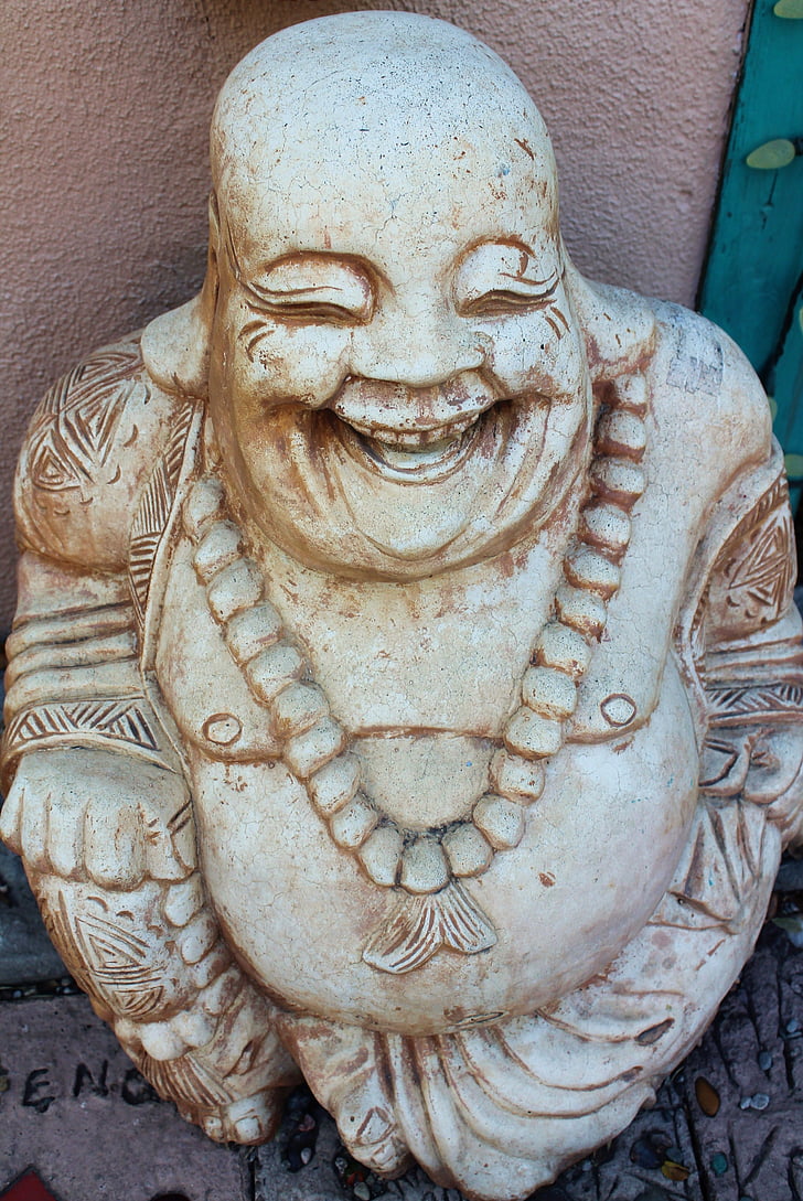 skrattande buddha, Buddha, buddhistiska, religion, staty, skulptur, skratta