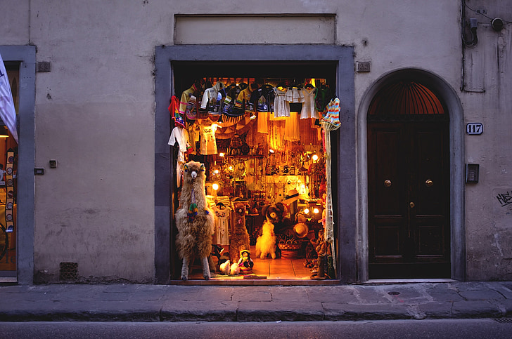 Shop, Souvenir-och, Florens, Italien