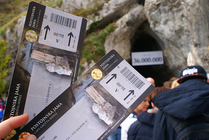 Tickets, Zugangskarte, Tour, Autorisierung, Grotte, Höhle von Postojna, Natur