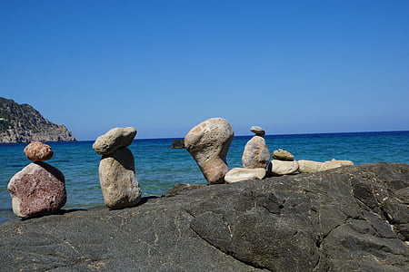 Ibiza, ön, stenar, vatten, havet, Holiday, Balearerna