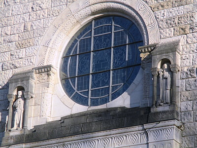kerk, standbeelden, gebouw, het platform, glas, venster, Romanshorn