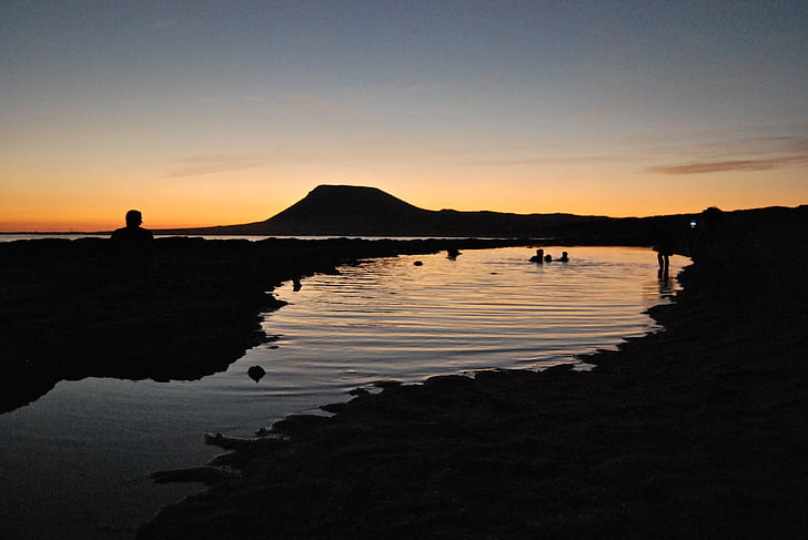 isla graciosa, sunset, light, sea, atmosphere, rocks, beach