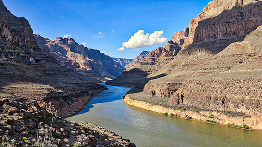 usa, az, the grand canyon, colorado river, vistas, landscape, sky