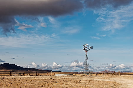 Nevada, USA, Desert, veterník, Sky, Cloud - sky, Veterná energia