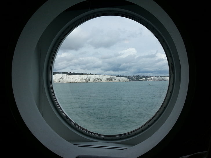 Baltās klintis, Dover, krasta līnija, jūra, klints, zila, krasts