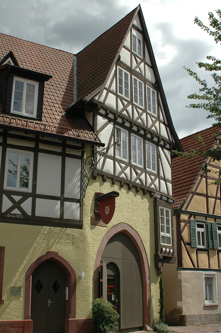 Ladenburg, gamle bydel, gyde, hjem, facade, arkitektur, Road