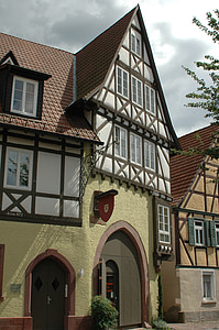 Ladenburg, παλιά πόλη, σοκάκι, σπίτια, πρόσοψη, αρχιτεκτονική, δρόμος