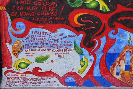 grafiti, Berlynas, Rytų pusėje-galerija, Berlyno siena, purkštuvas