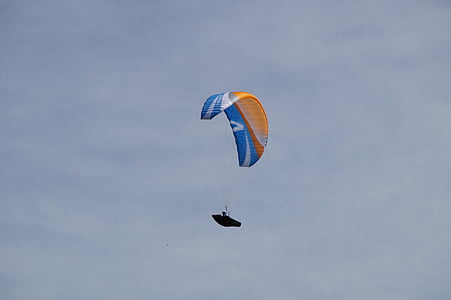 paracaídas, paracaidista, Paracaidismo, Campeonato, bávaro, cielo, azul