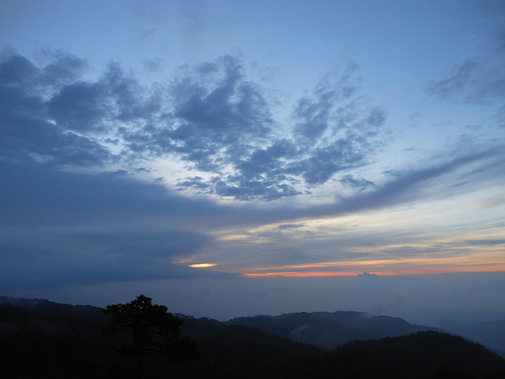 Landschaft, Sonnenuntergang, Twilight, Naturlandschaft, Oaxaca, Blau, Himmel