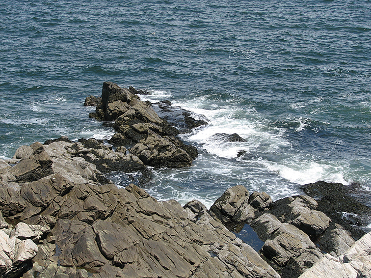 Casco bay, Portland, Maine, Cape elizabeth, víz, tengerpart, Bay