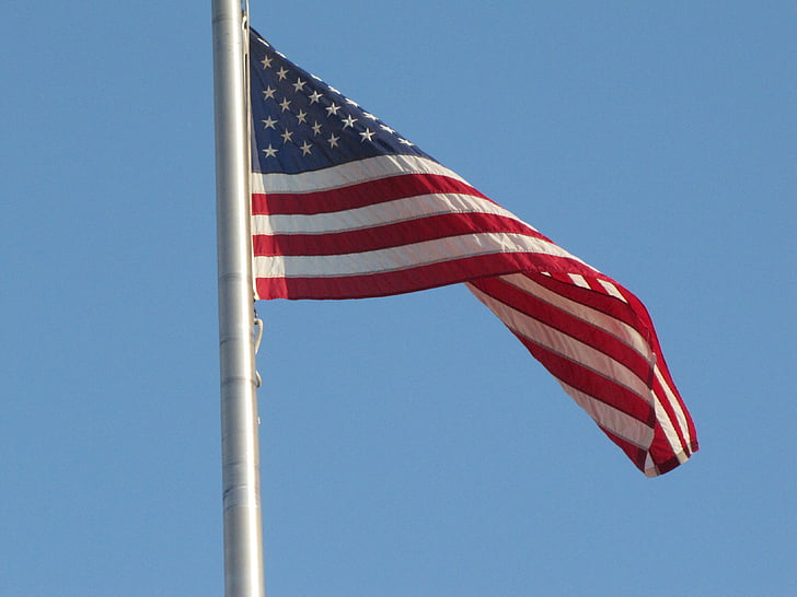 vlajka, červená, bílá, modrá, Dom, 4. července, Den nezávislosti