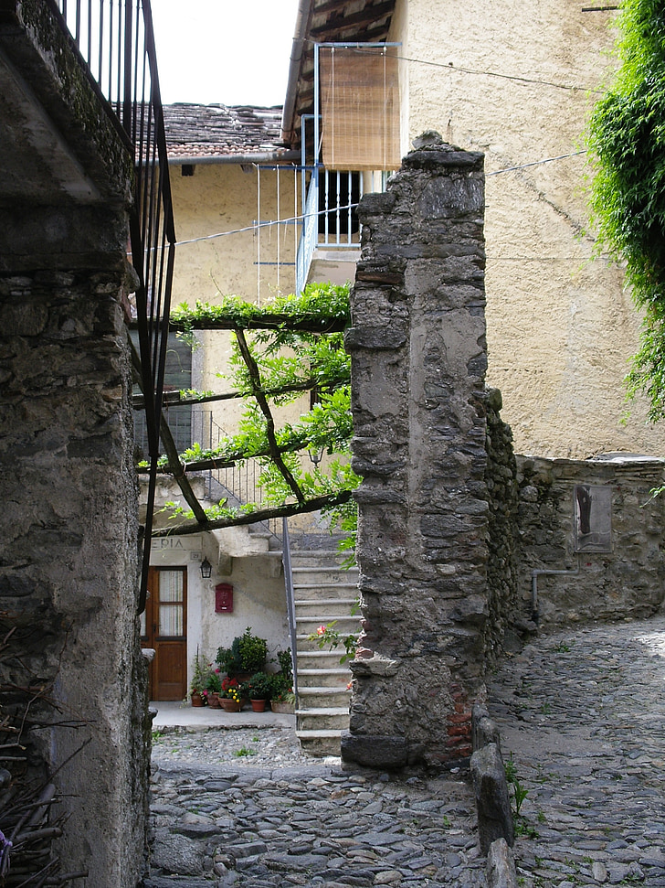 staven, Italië, Alley, achtertuin, Pergola, gebouw