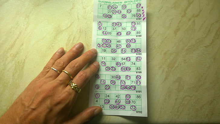 Bingo, coupon, chanceux, billet, jeu, chance, jouer