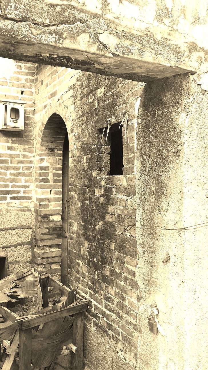 the ancient house, brick, wall, architecture, building Exterior, old