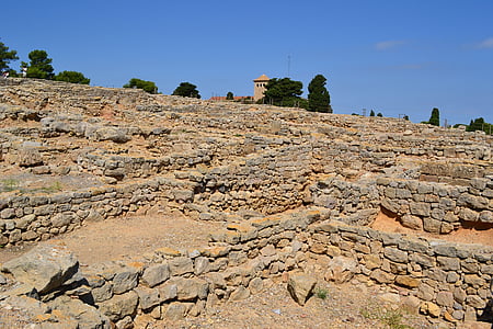 les antigues ruïnes, ruïnes d'empúries, empãºries, costa brava, antiga ciutat, Mediterrània, Espanya