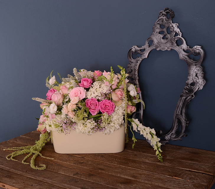 bunga, pot bunga, penyiangan, karangan bunga, dekorasi, bunga, kayu - bahan