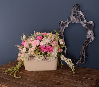 fleurs, pots de fleurs, sarclage, bouquet, décoration, fleur, bois - matériau