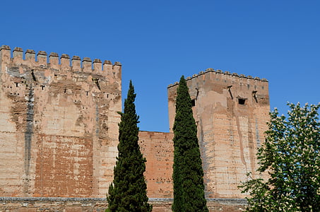 slott, bröstvärnet, medeltiden, fästning, väggen, tornet, kryphål