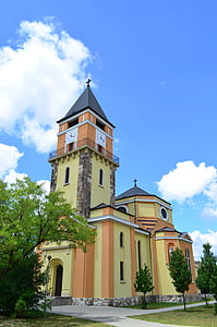 Sint barbara kerk, Dorog, gebouw, religieuze, buitenkant, gevel, aanbidding